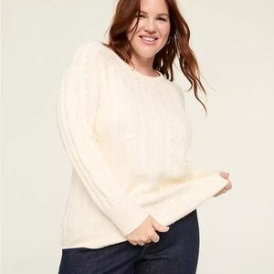 NWT Lane Bryant Cream Sweater w/ Sequins Sz. 26/28